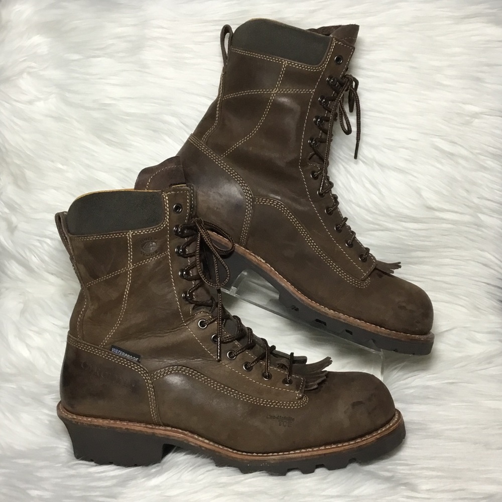 Carolina CA7522 Men’s Birch 8” Composite Toe Logger Boots, Brown, 13